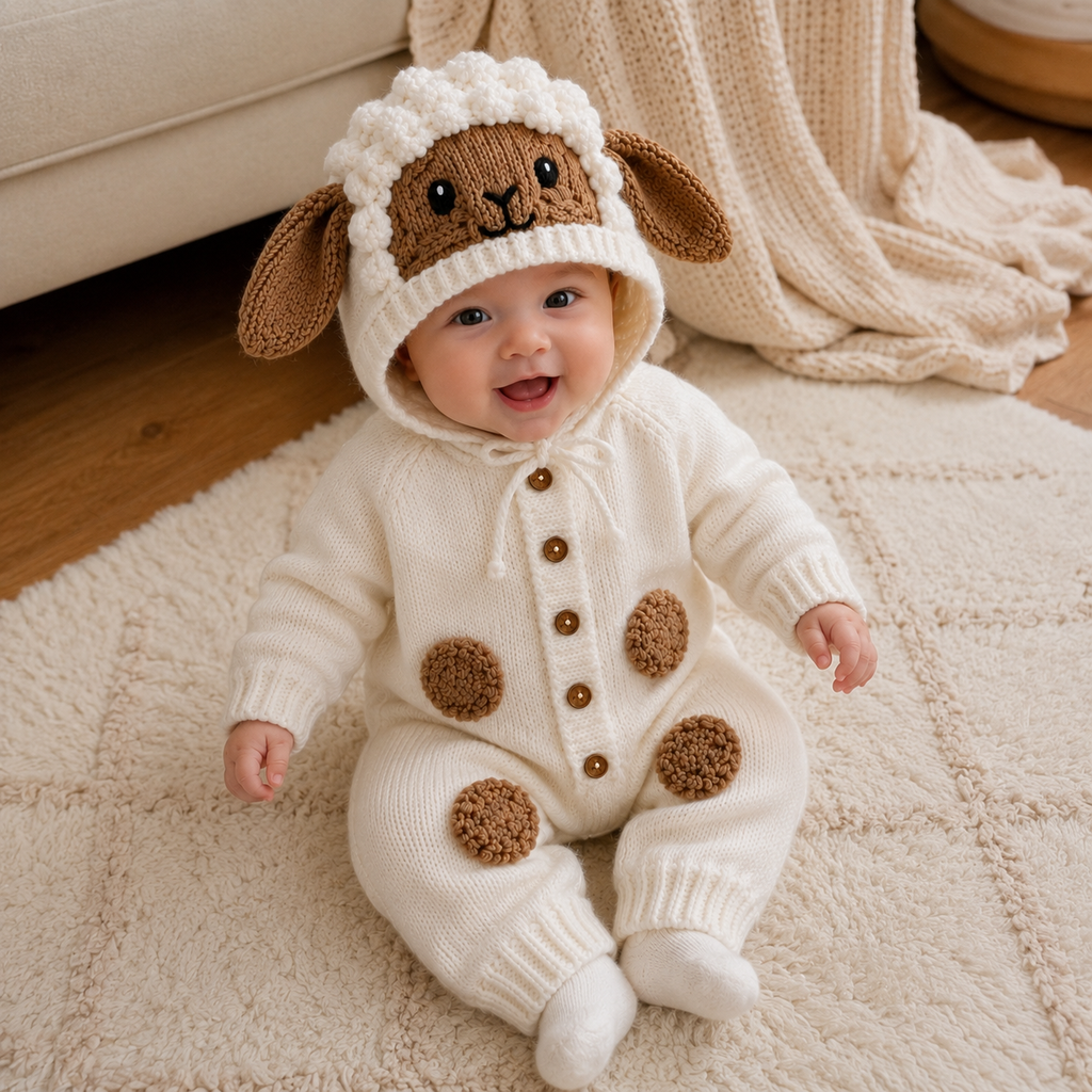 Lamb Baby Crochet Pattern PDF | Sheep Baby Romper & Hat Pattern | Newborn Crochet Outfit | Baby Costume | Baby Shower Gift