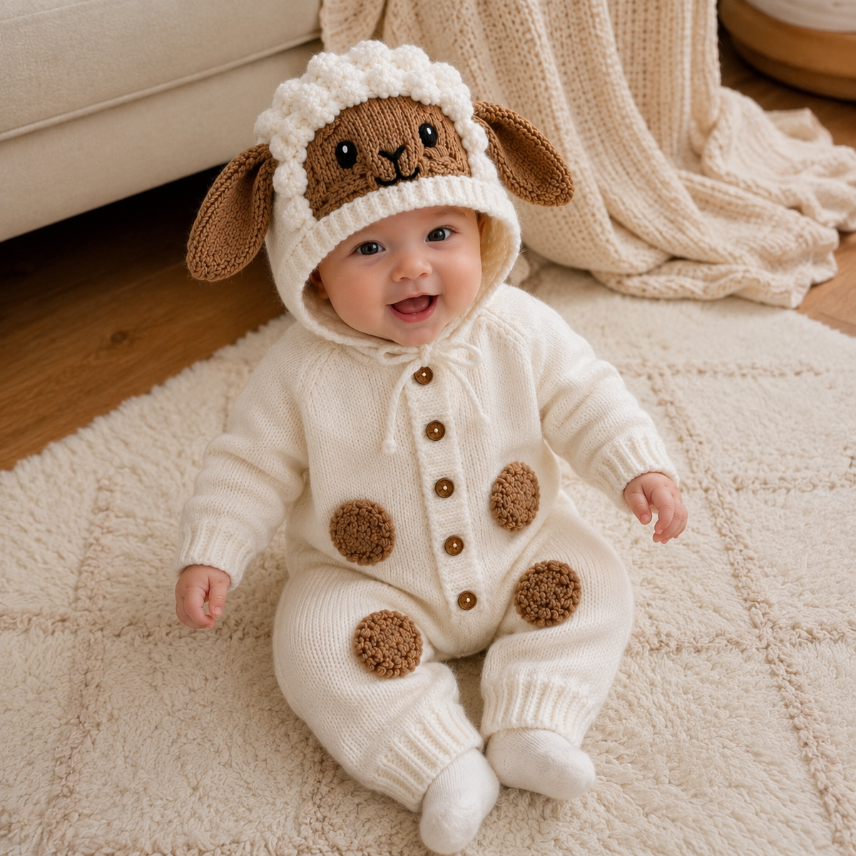 Lamb Baby Crochet Pattern PDF | Sheep Baby Romper & Hat Pattern | Newborn Crochet Outfit | Baby Costume | Baby Shower Gift