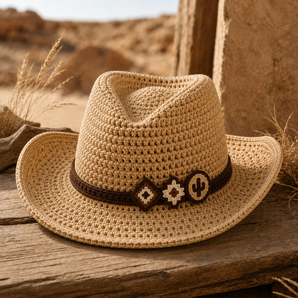 Desert Cowboy Hat Crochet Pattern PDF