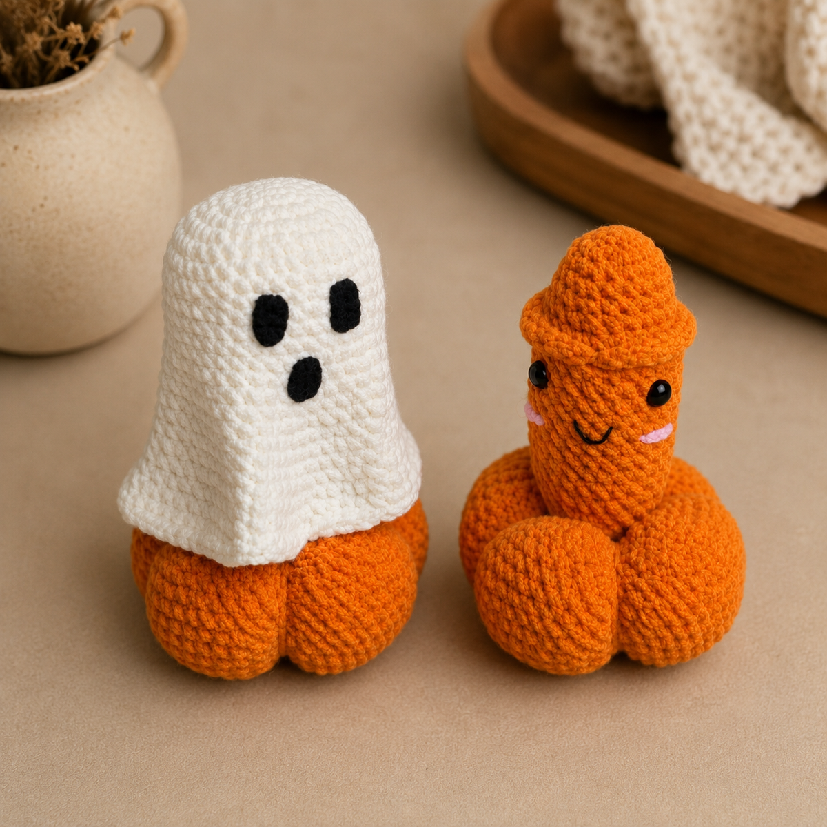 Halloween Crochet Pattern PDF – Ghost & Witch Amigurumi Duo, Spooky Crochet Pattern, Instant Download