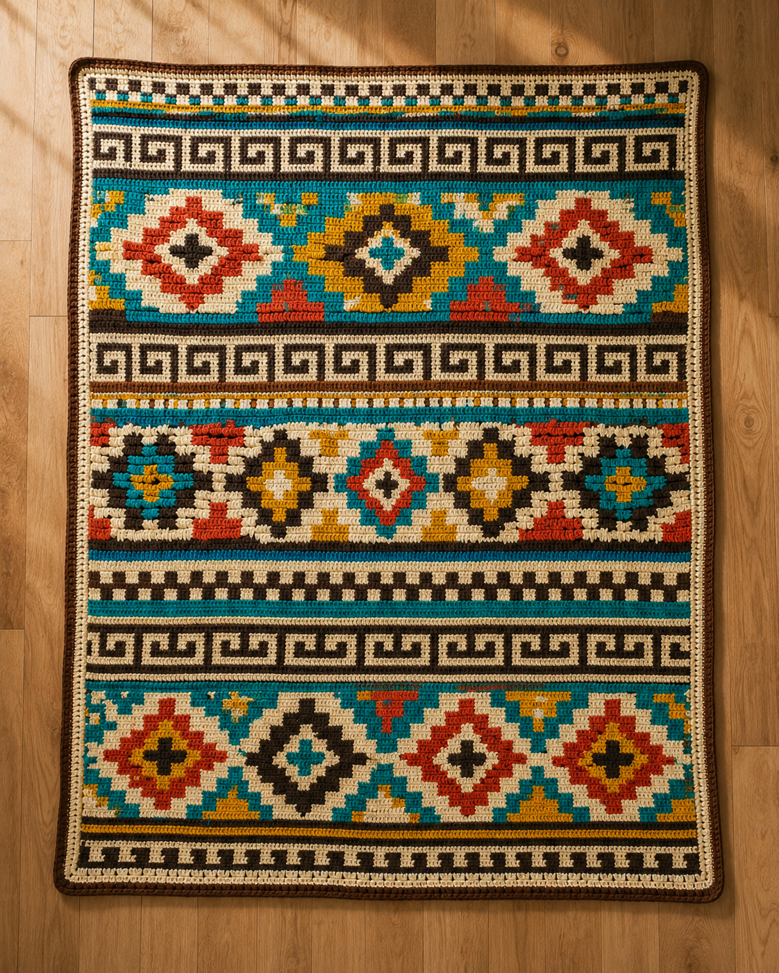 Southwest Crochet Blanket Pattern – Southwestern Afghan PDF, Boho Geometric Throw, Digital Crochet Pattern