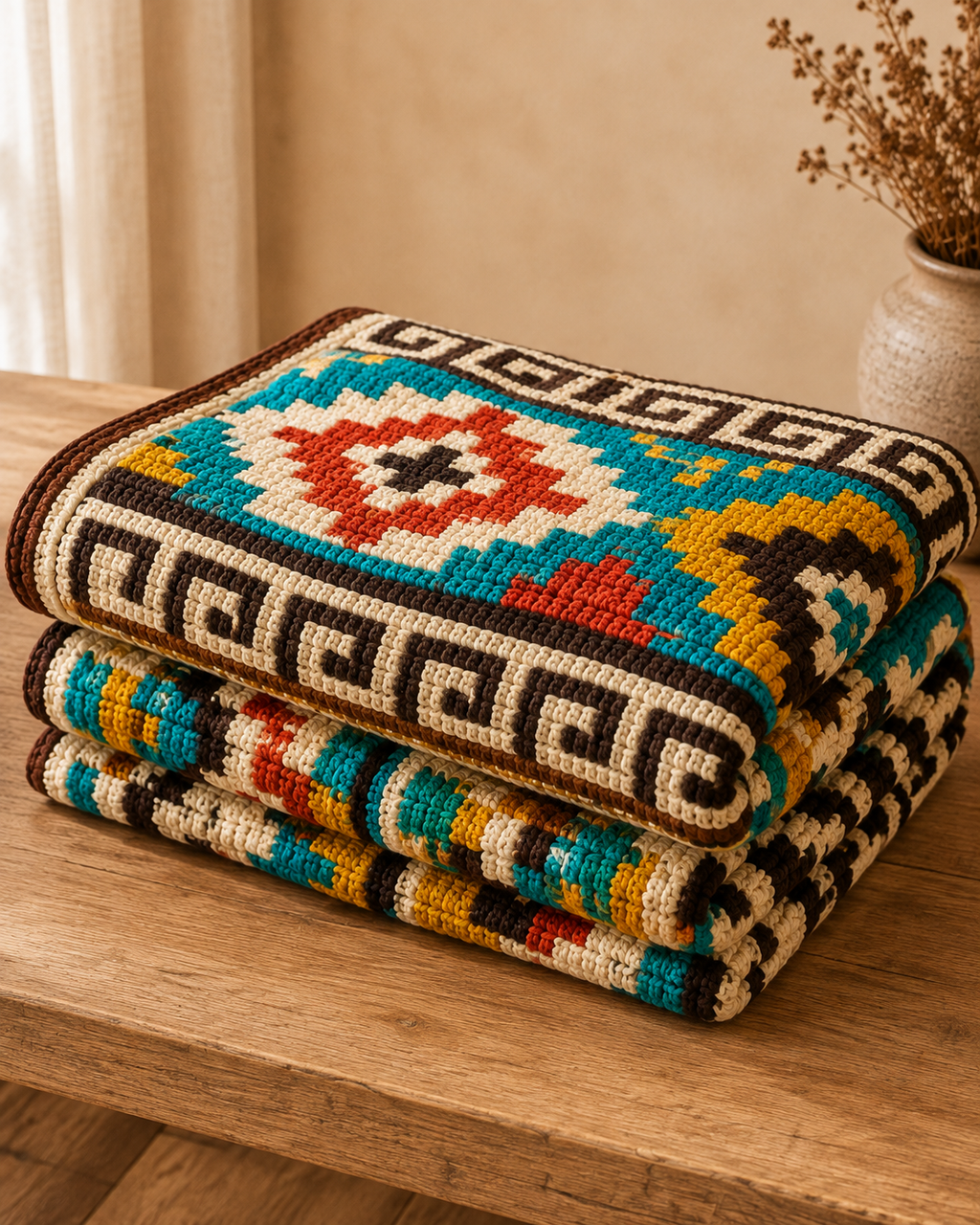 Southwest Crochet Blanket Pattern – Southwestern Afghan PDF, Boho Geometric Throw, Digital Crochet Pattern