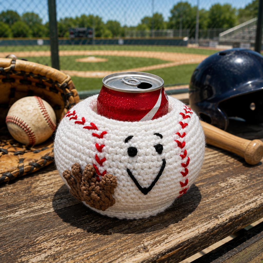 Baseball Can Cozy Crochet Pattern – Easy PDF Digital Download