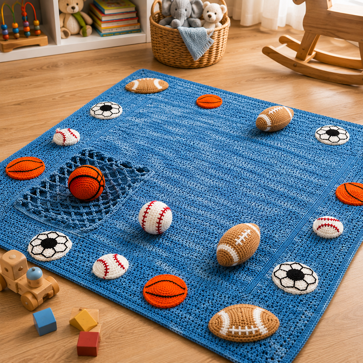 Sports Baby Blanket Crochet Pattern – Digital PDF | Football, Basketball & Baseball Baby Blanket