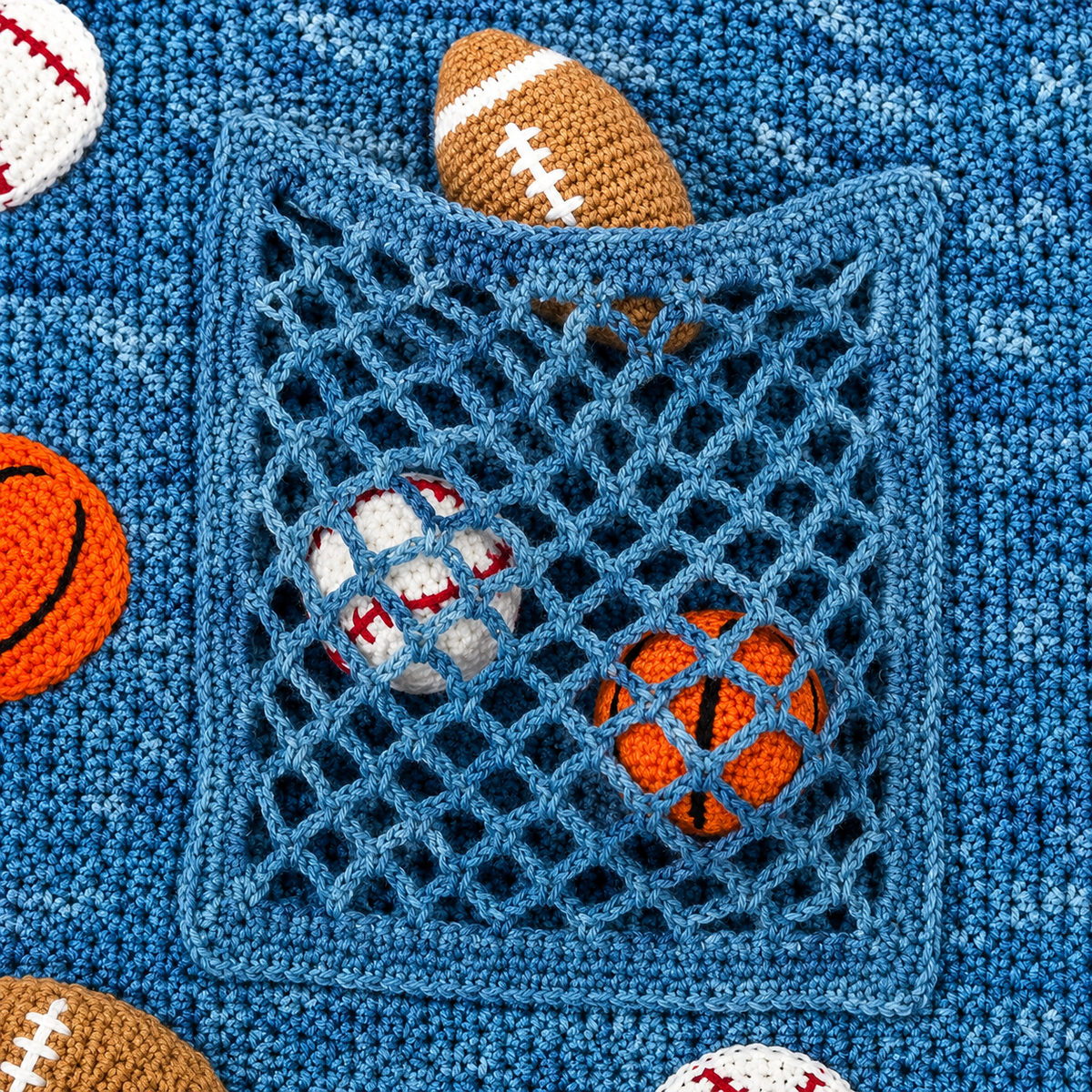 Sports Baby Blanket Crochet Pattern – Digital PDF | Football, Basketball & Baseball Baby Blanket