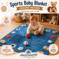 Sports Baby Blanket Crochet Pattern – Digital PDF | Football, Basketball & Baseball Baby Blanket