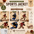 Sports Jacket Crochet Pattern PDF | Football Hockey Rugby Sweater Pattern | Digital Download