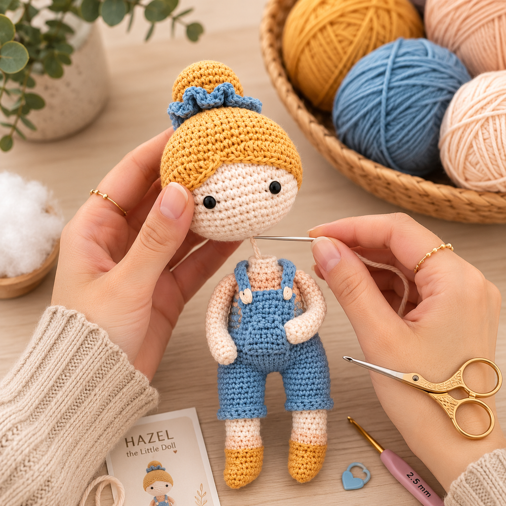 Crochet Doll Pattern PDF | Hazel Little Doll Amigurumi Pattern | Digital Download