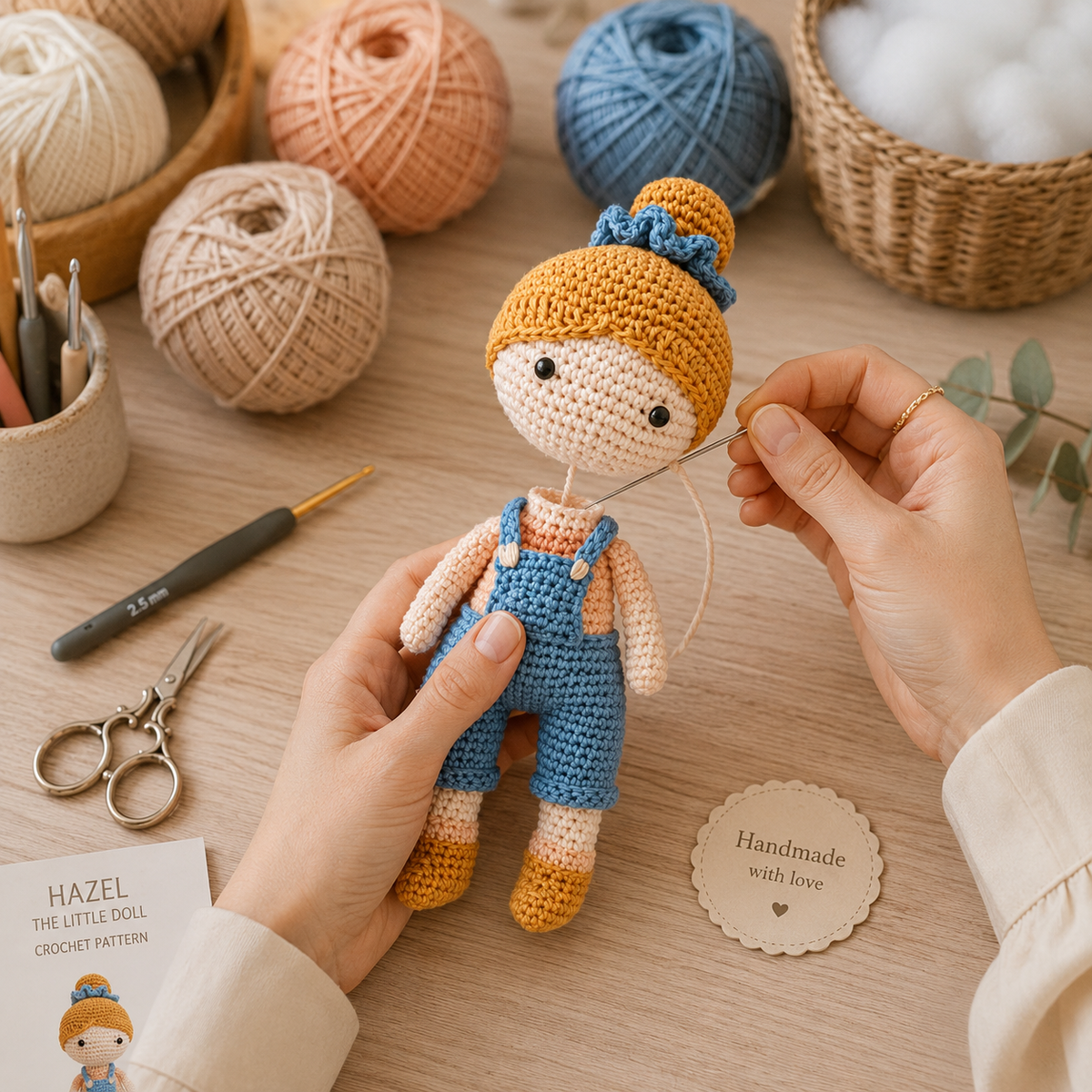 Crochet Doll Pattern PDF | Hazel Little Doll Amigurumi Pattern | Digital Download