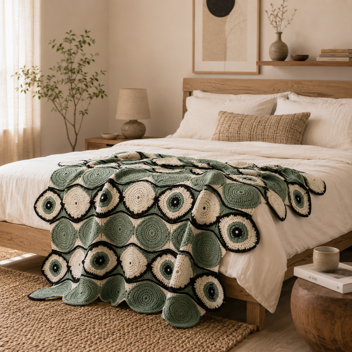 Evil Eye Crochet Blanket Pattern PDF | Modern Afghan Pattern