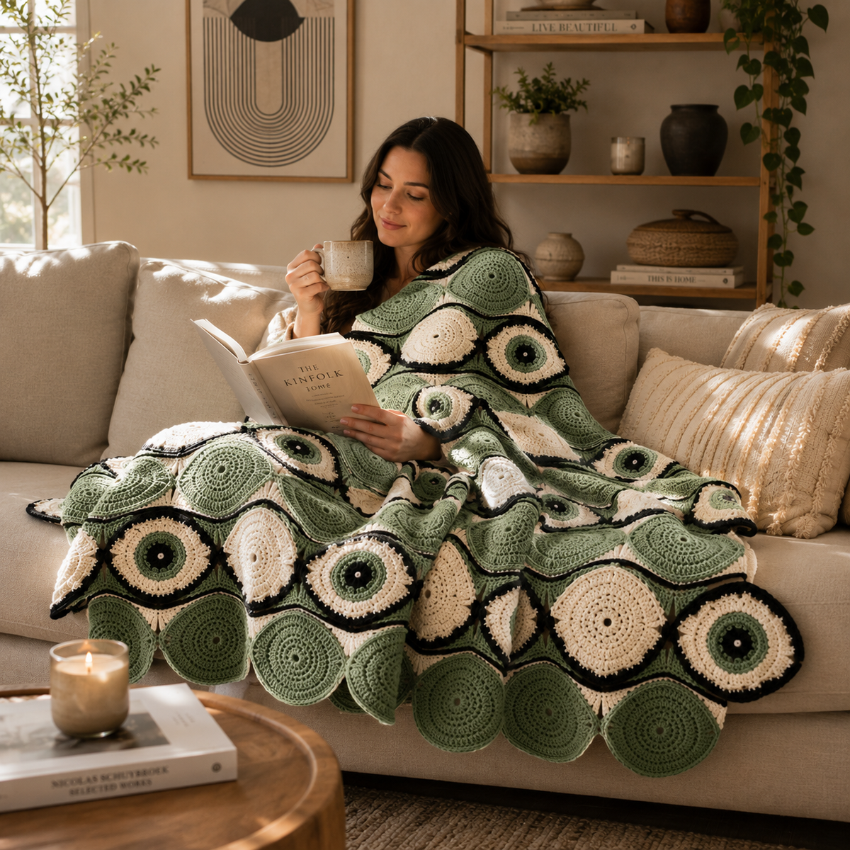 Evil Eye Crochet Blanket Pattern PDF | Modern Afghan Pattern