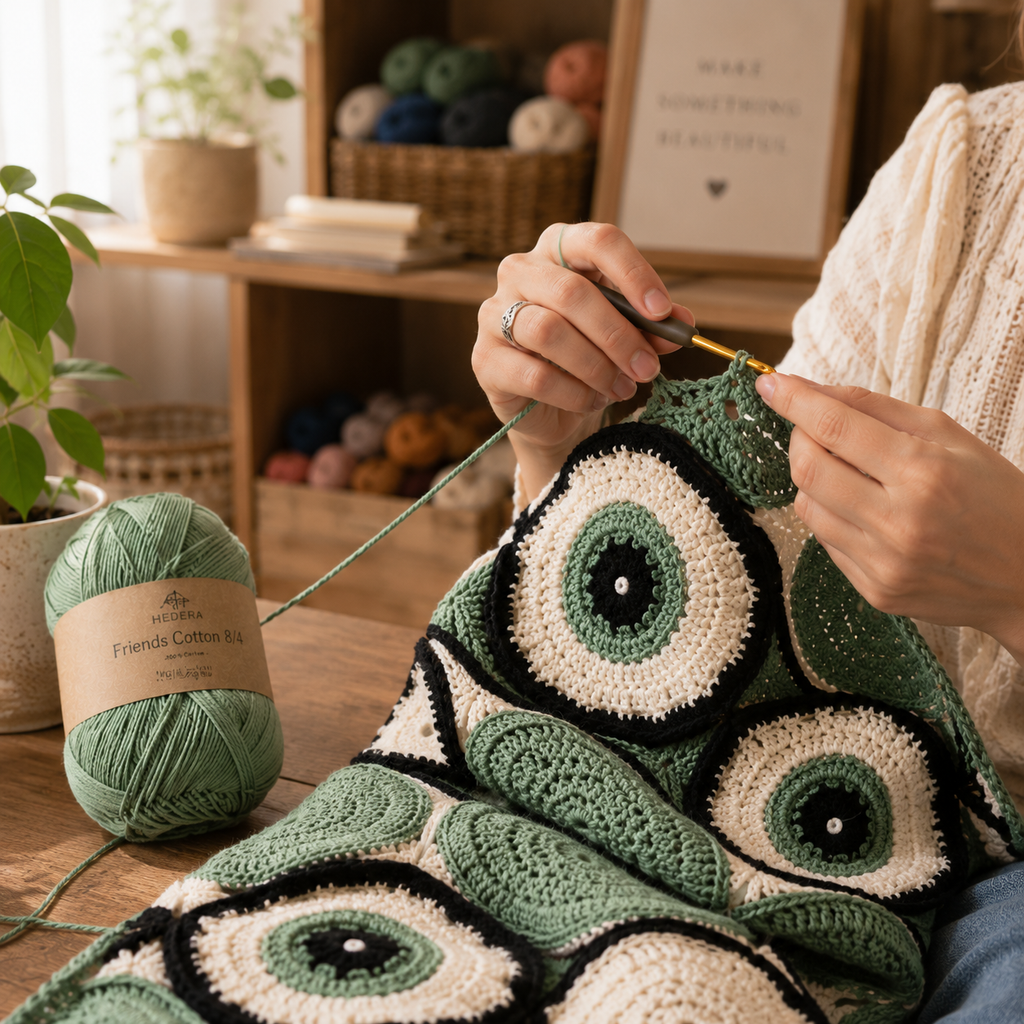 Evil Eye Crochet Blanket Pattern PDF | Modern Afghan Pattern
