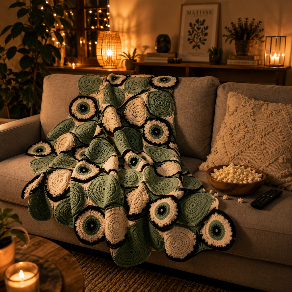 Evil Eye Crochet Blanket Pattern PDF | Modern Afghan Pattern
