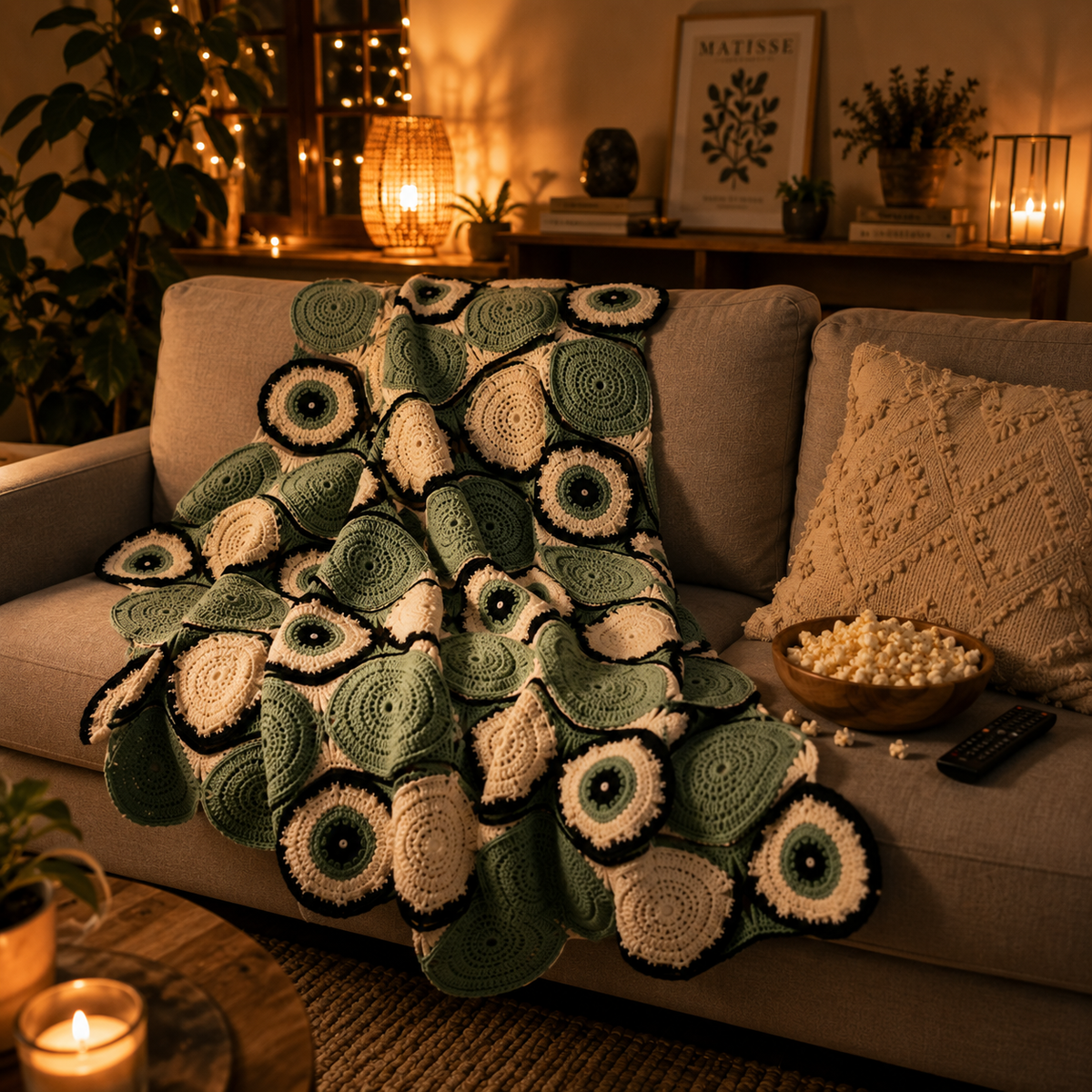 Evil Eye Crochet Blanket Pattern PDF | Modern Afghan Pattern