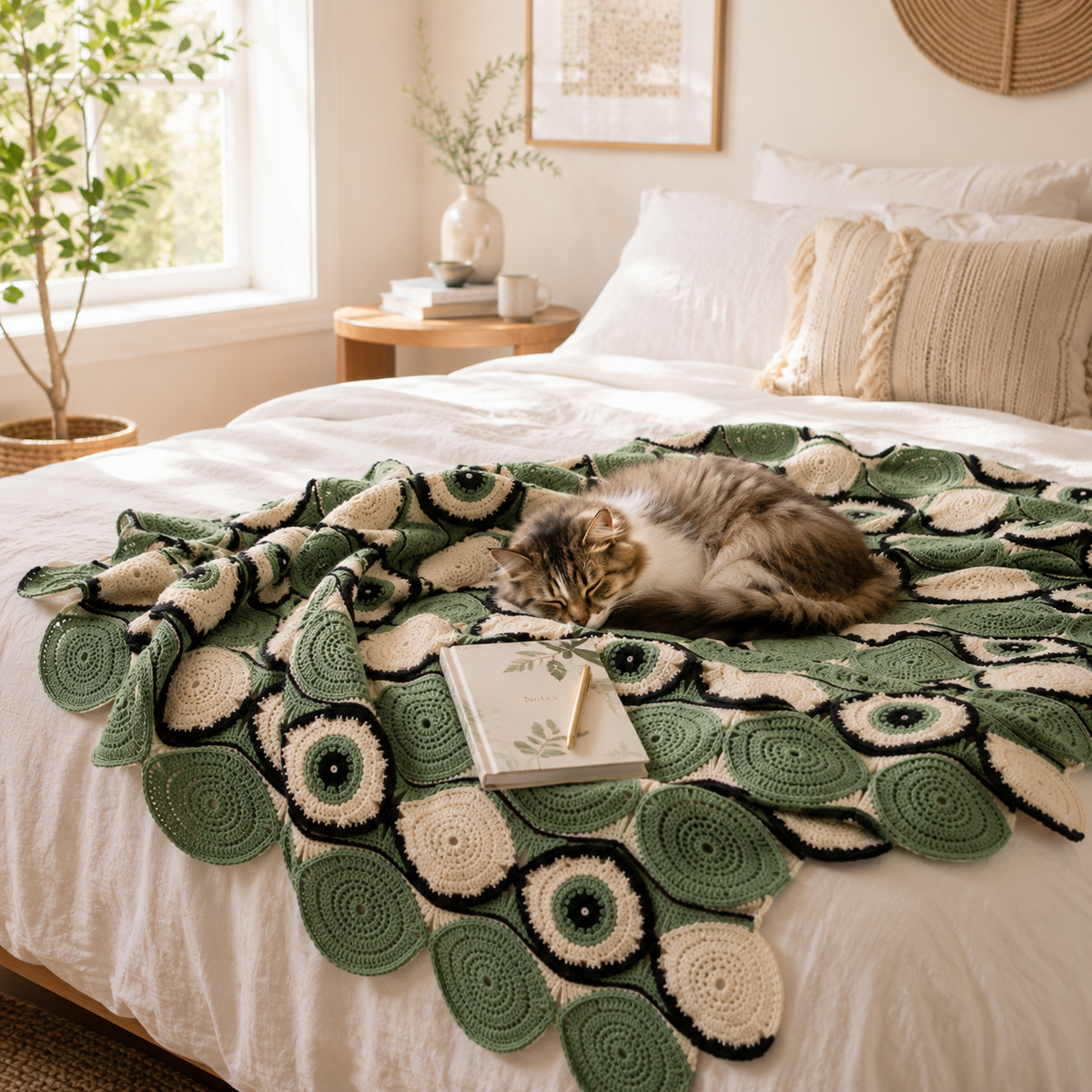 Evil Eye Crochet Blanket Pattern PDF | Modern Afghan Pattern