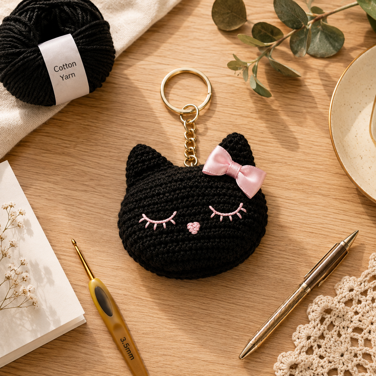 Sleepy Kitty AirPods Case Crochet Pattern PDF | Cat Earbud Case Pattern | Crochet AirPods Pouch | Digital Download