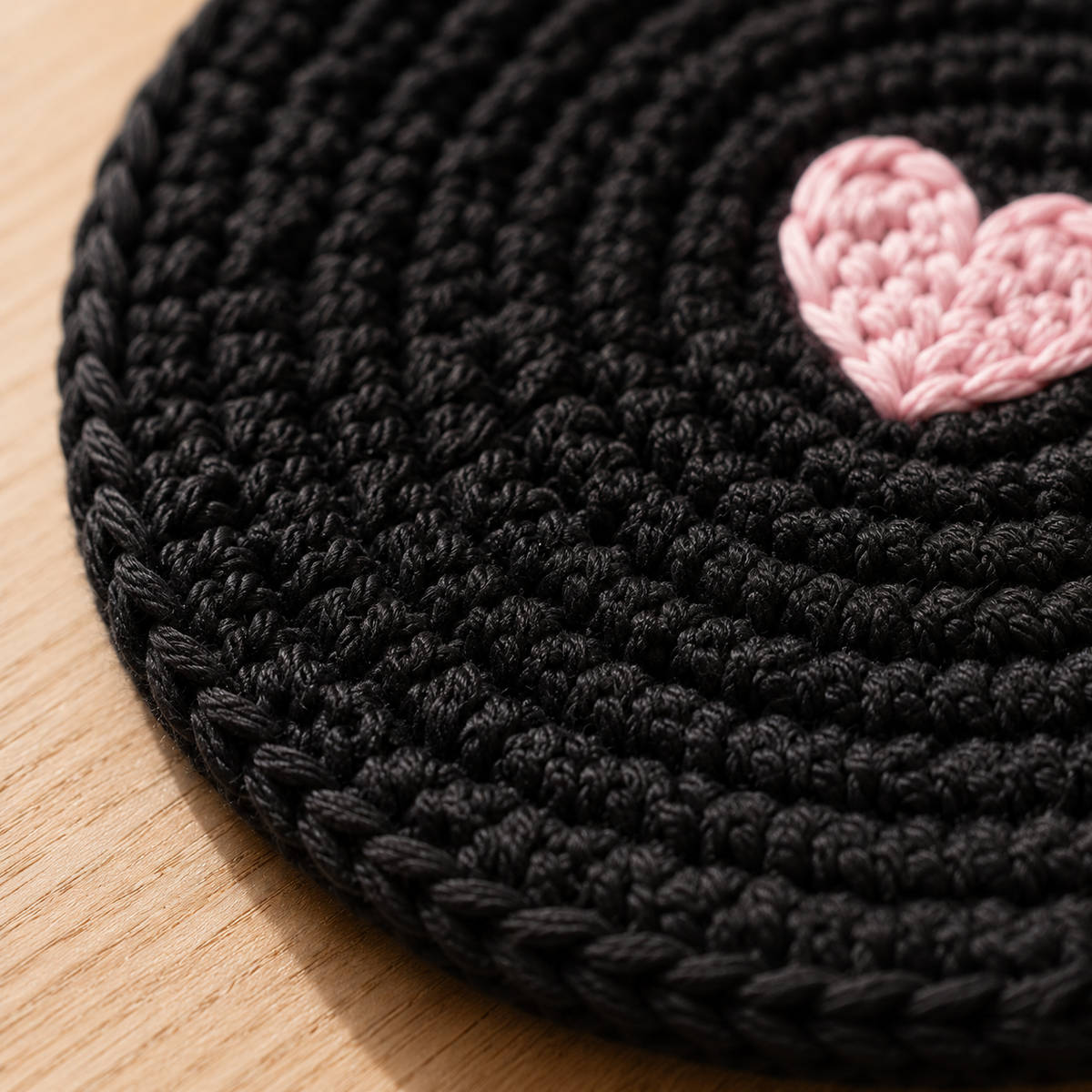 Heart Coaster Crochet Pattern PDF | Black Crochet Coaster Pattern | Valentine Home Decor | Mug Coaster | Beginner Crochet Pattern
