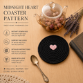 Heart Coaster Crochet Pattern PDF | Black Crochet Coaster Pattern | Valentine Home Decor | Mug Coaster | Beginner Crochet Pattern