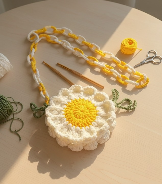 Daisy Flower Crochet Bag Pattern PDF | Crochet Flower Purse Pattern | Digital Download