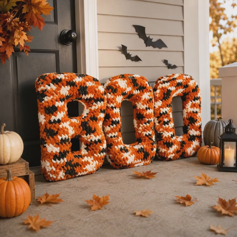 BOO Crochet Door Decor Pattern PDF | Halloween Crochet Pattern | DIY Halloween Door Decoration | Instant Digital Download
